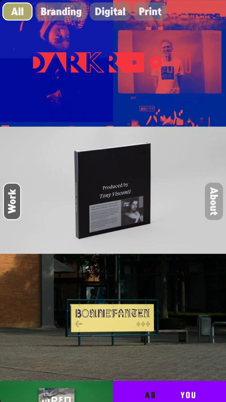 Mobile view of the Seán Purdy website