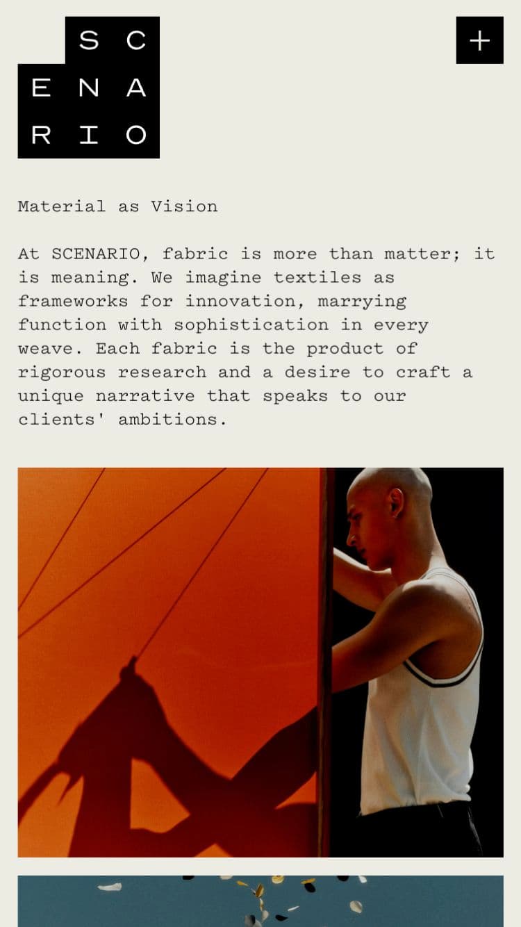 Mobile view of the SCENARIO website